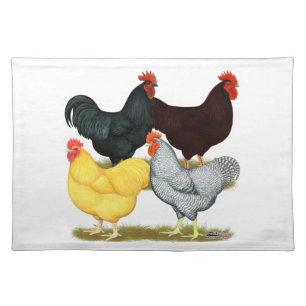 Heavy Rooster Chicken Quartet Placemat