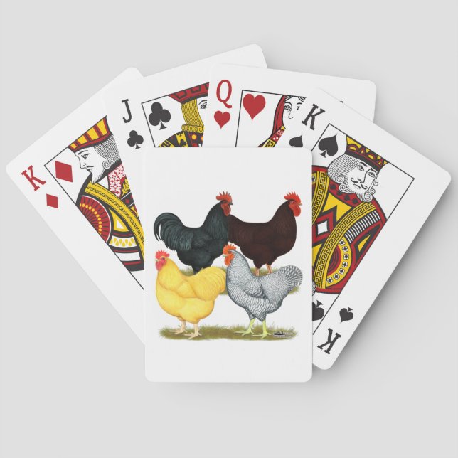 Heavy Rooster Chicken Quartet Poker Cards (Back)