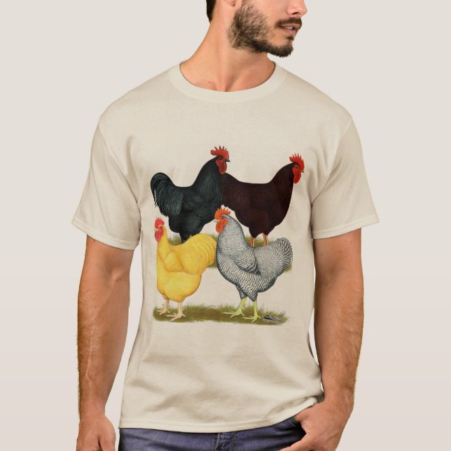 Heavy Rooster Chicken Quartet T-Shirt (Front)