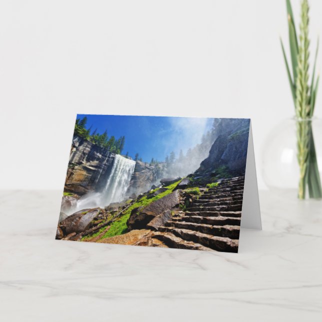 Heavy Spray from Vernal | Yosemite National Park Card (Front)