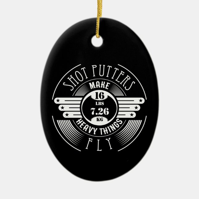 heavy things that fly ceramic ornament (Front)