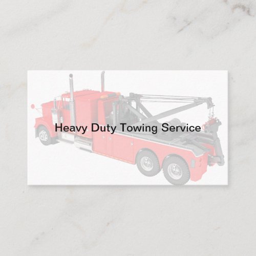 Heavy Towing Tow Truck Driver  Business Card
