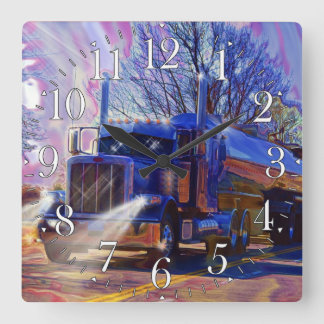 Heavy Transport Blue Tanker Trucker's Wall Clock