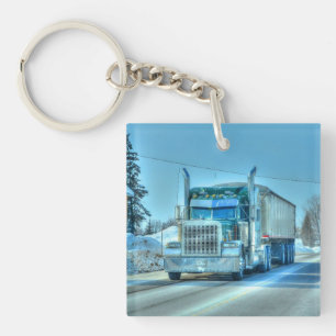 Heavy Transport Cargo Truck Art for Lorry Drivers Keychain