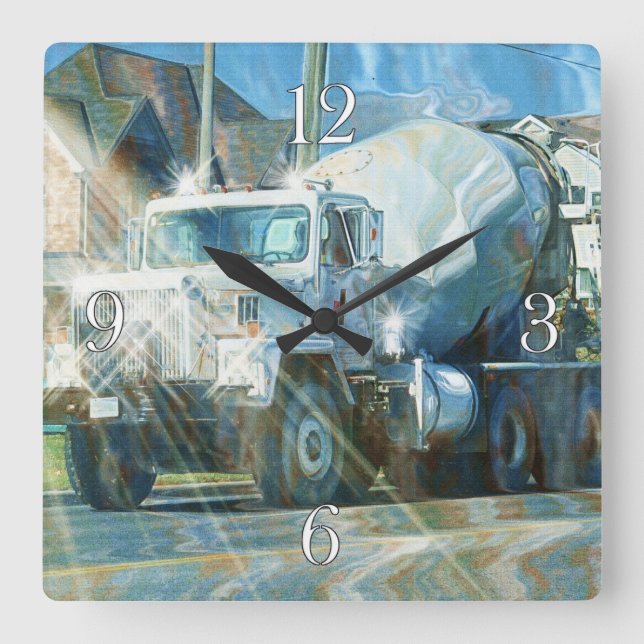 Heavy Transport Cement Truck Wall Clock (Front)