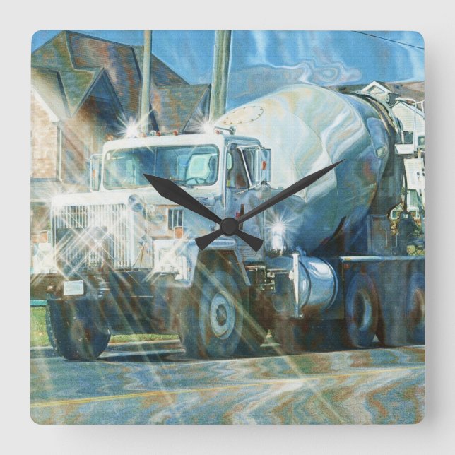 Heavy Transport Cement Truck Wall Clock (Front)