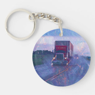 Heavy Transport Truck Art for Lorry Drivers Keychain