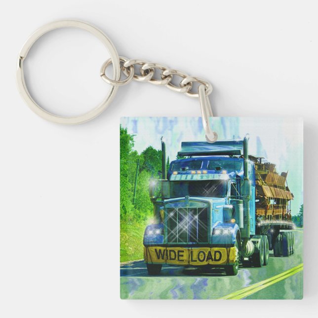 Heavy Transport Truck Art for Lorry Drivers Keychain (Front)