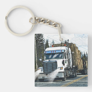 Heavy Transport Truck Art for Lorry Drivers Keychain
