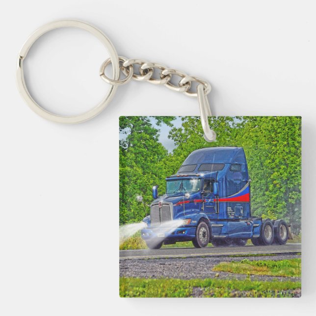 Heavy Transport Truck Art for Lorry Drivers Keychain (Front)