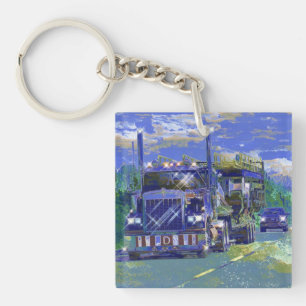 Heavy Transport Truck Art for Lorry Drivers Keychain