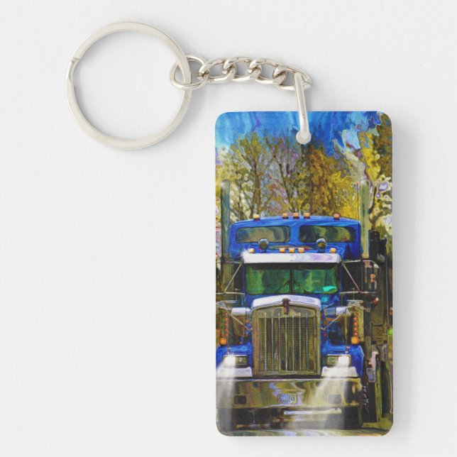 Heavy Transport Truck Art for Lorry Drivers Keychain (Front)