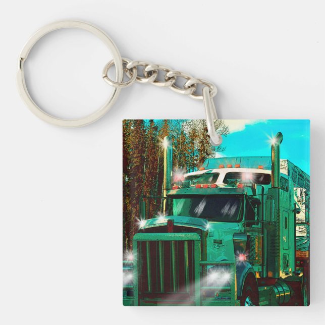 Heavy Transport Truck Art for Lorry Drivers Keychain (Front)