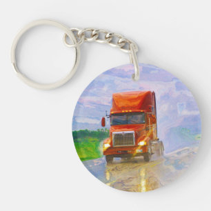 Heavy Transport Truck Art for Lorry Drivers Keychain