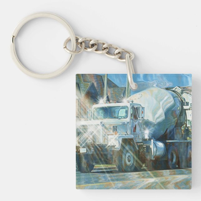 Heavy Transport Truck Art for Lorry Drivers Keychain (Front)
