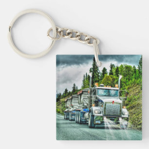 Heavy Transport Truck Art for Lorry Drivers Keychain