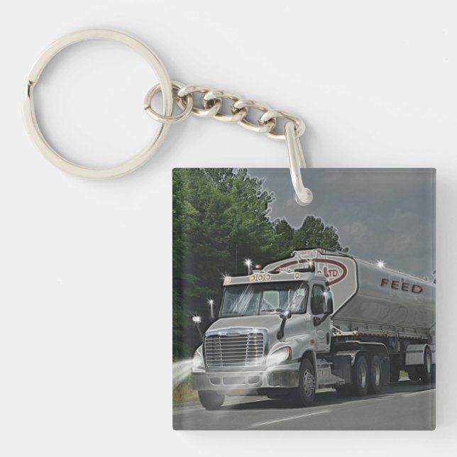 Heavy Transport Truck Art for Lorry Drivers Keychain (Front)