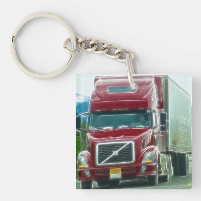 Heavy Transport Truck Art for Lorry Drivers Keychain (Front)
