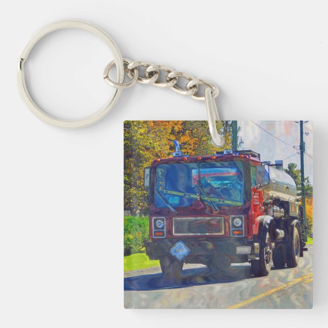Heavy Transport Truck Art for Lorry Drivers Keychain (Front)