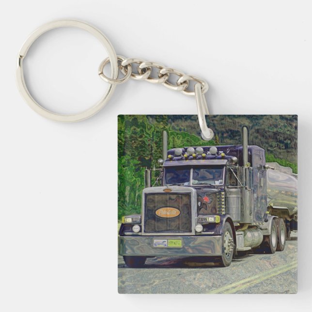 Heavy Transport Truck Art for Lorry Drivers Keychain (Front)