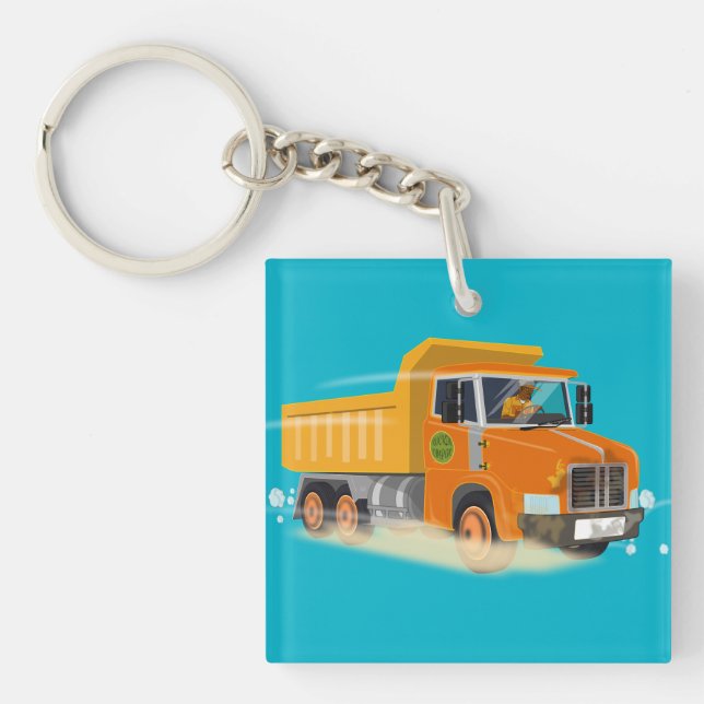 Heavy Transport Truck Art for Lorry Drivers Keychain (Front)
