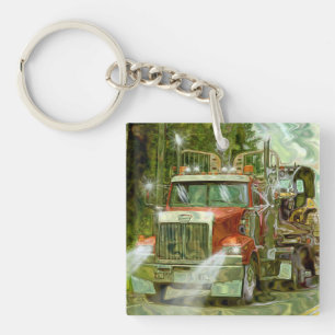 Heavy Transport Work Truck Art for Lorry Drivers Keychain