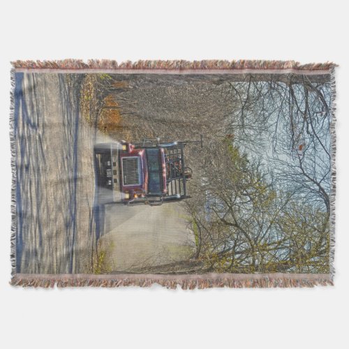 Heavy Truck on a Country Road Throw Blanket