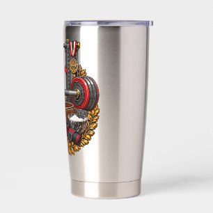 Heavy Weightlifting Barbell-Strength Training Gym Insulated Tumbler