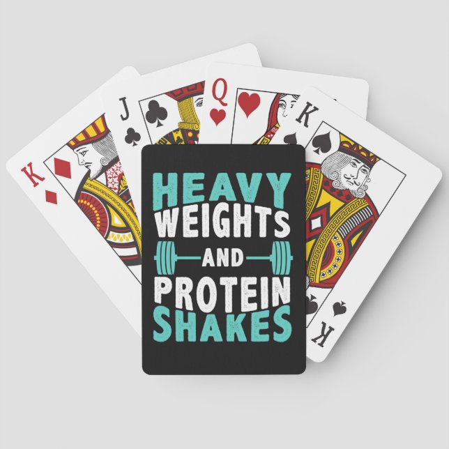 Heavy Weights And Protein Shakes Poker Cards (Back)