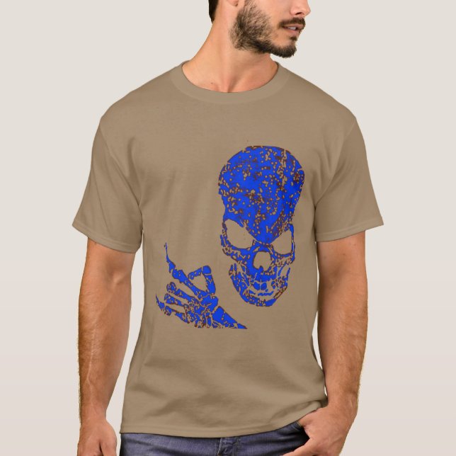 HeavyMetal skull Blue T-Shirt (Front)