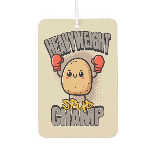 Heavyweight Spud Champ Boxing Potato  Air Freshener (Front)