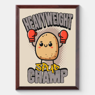 Heavyweight Spud Champ Boxing Potato  Award Plaque
