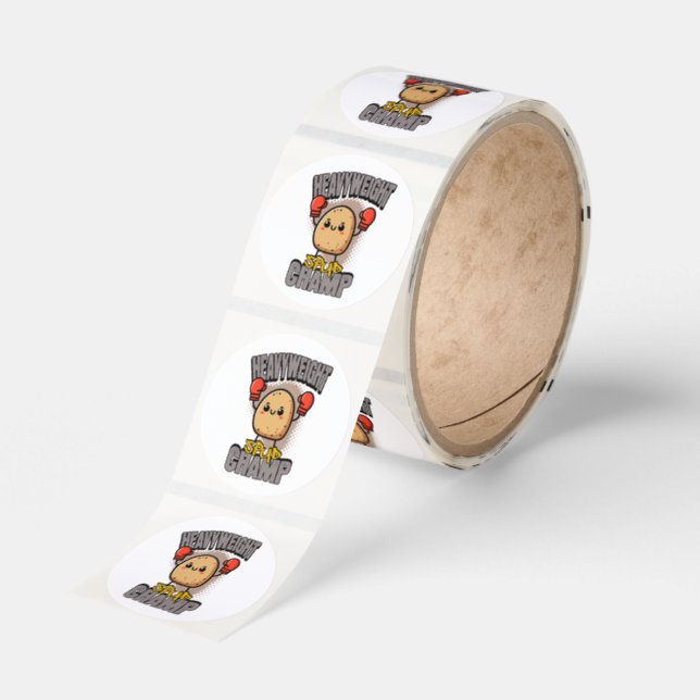 Heavyweight Spud Champ Boxing Potato  Classic Round Sticker (Roll)