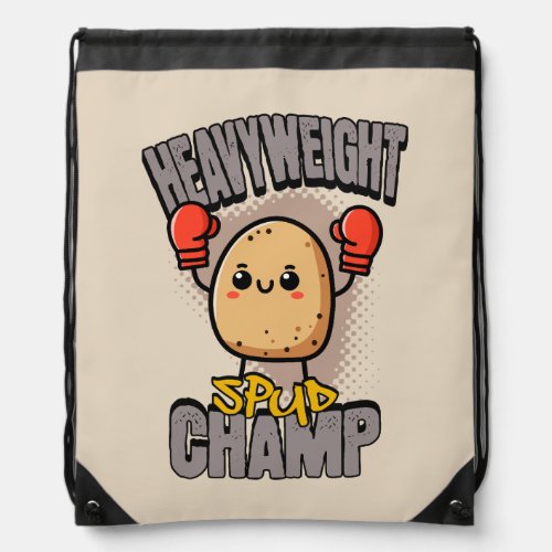 Heavyweight Spud Champ Boxing Potato Drawstring Bag