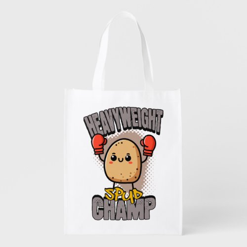 Heavyweight Spud Champ Boxing Potato Grocery Bag