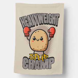 Heavyweight Spud Champ Boxing Potato House Flag