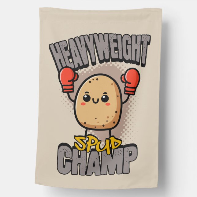 Heavyweight Spud Champ Boxing Potato  House Flag (Front)