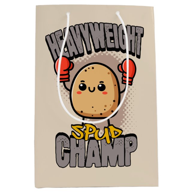 Heavyweight Spud Champ Boxing Potato  Medium Gift Bag (Front)