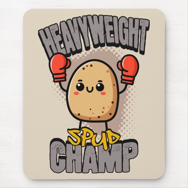 Heavyweight Spud Champ Boxing Potato  Mouse Pad (Front)