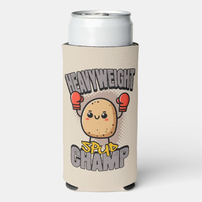 Heavyweight Spud Champ Boxing Potato  Seltzer Can Cooler (Seltzer Back)