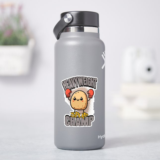 Heavyweight Spud Champ Boxing Potato  Sticker (HydroFlask)