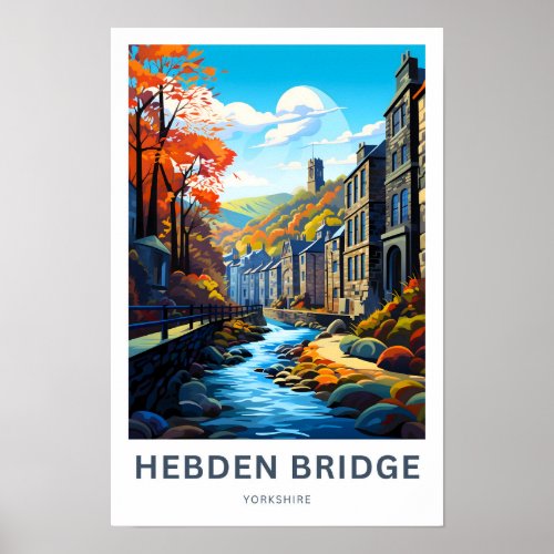 Hebden Bridge Yorkshire Travel Print