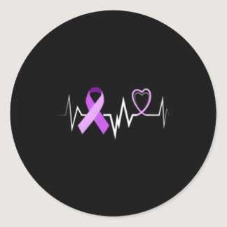 Hebeat Alzheimer Ribbon Alzheimer Disease Awarenes Classic Round Sticker