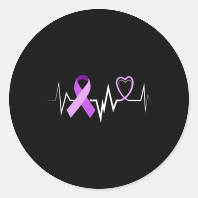 Hebeat Alzheimer Ribbon Alzheimer Disease Awarenes Classic Round Sticker (Front)
