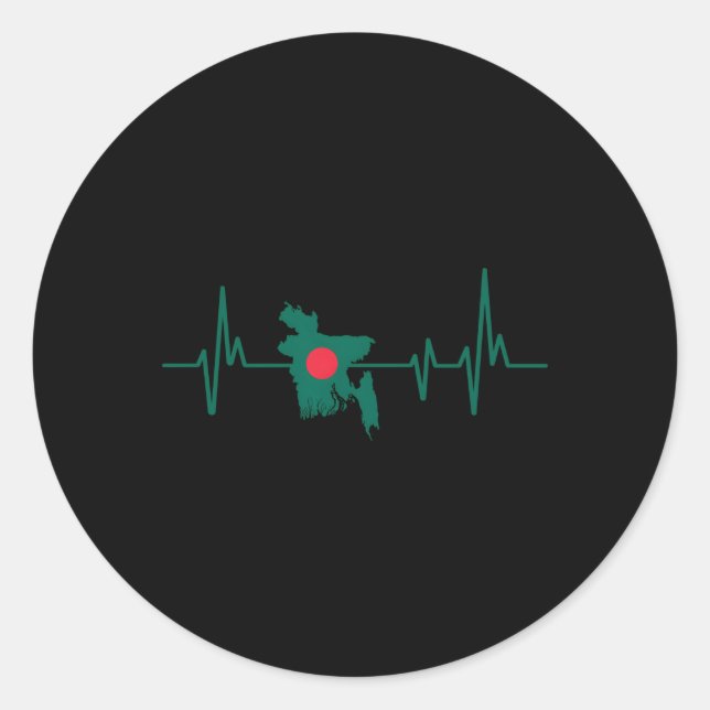 Hebeat Bangladeshi Flag Bangladesh Classic Round Sticker (Front)