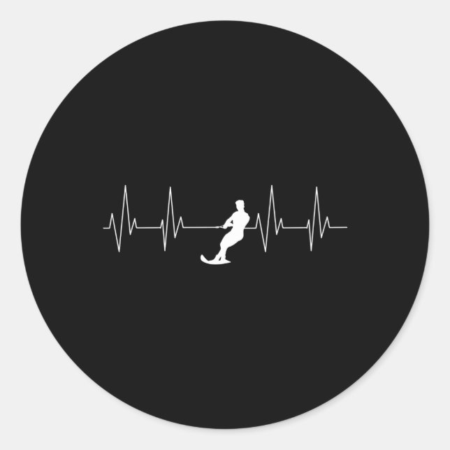 Hebeat Waterski Water Skier Athlete Fan Classic Round Sticker (Front)