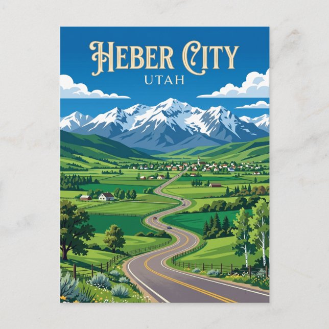 Heber City USA Postcard (Front)