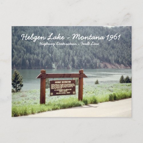 Hebgen Lake Montana 1961 Quake Fault Line Postcard