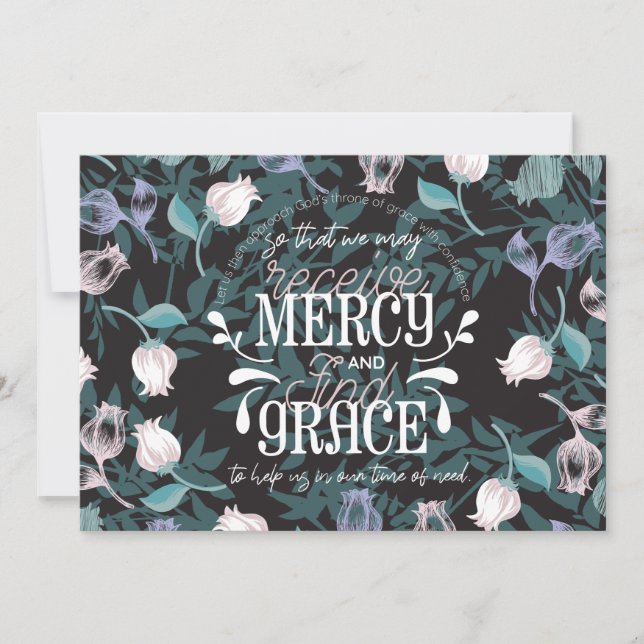 Hebrew 4:16 quotes black ver thank you card (Front)