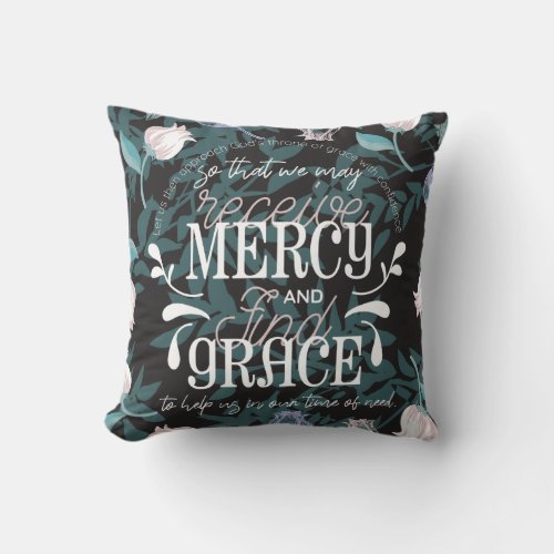 Hebrew 416 quotes black ver throw pillow